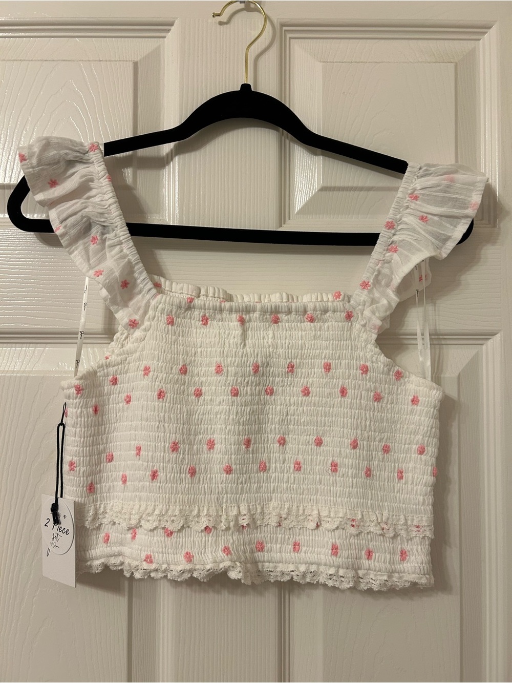 NWT Floral White & Pink 2-piece set - Picture 4 of 6